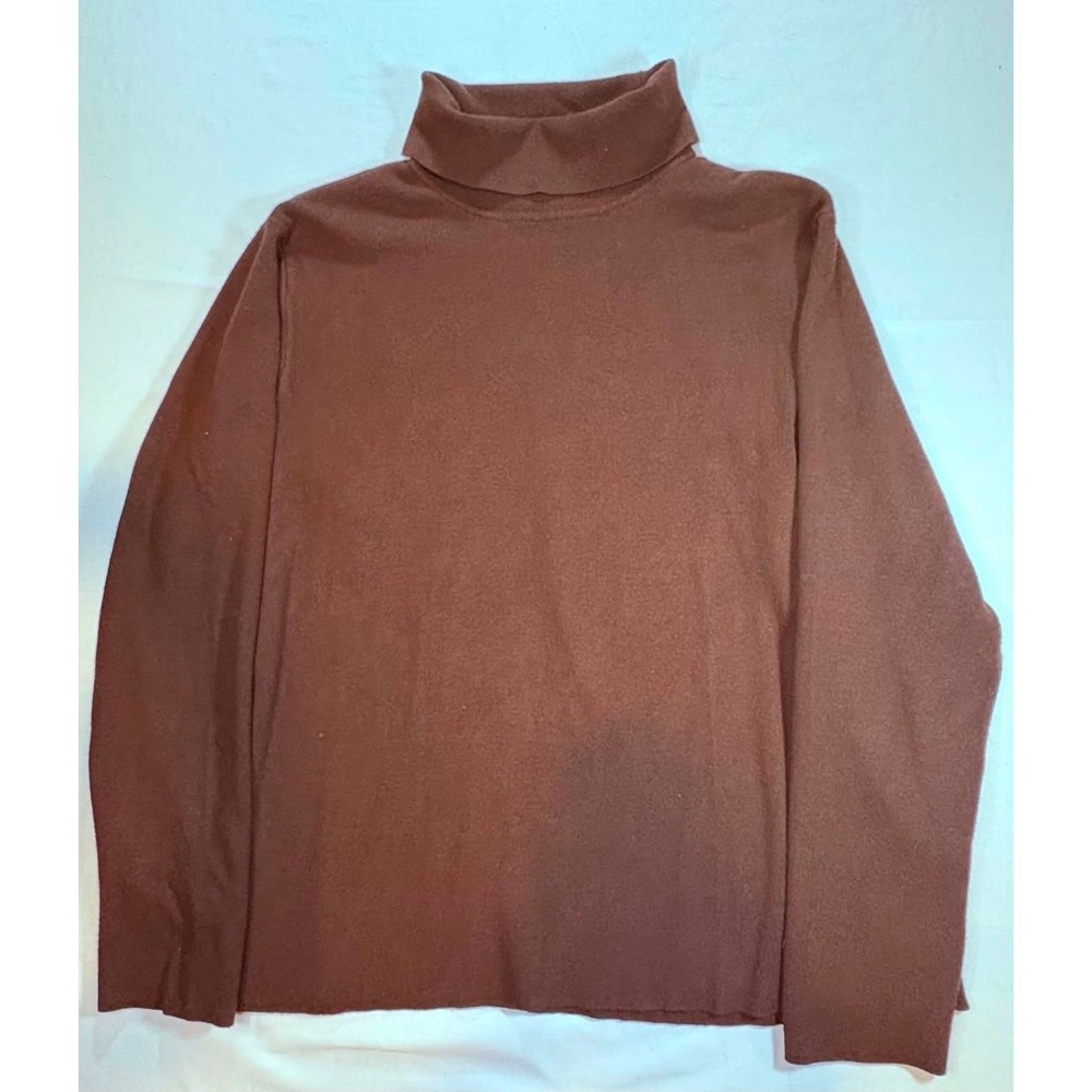 Preston & York Turtleneck Sweater Womens XL Brown Knit Long Sleeve Winter Top